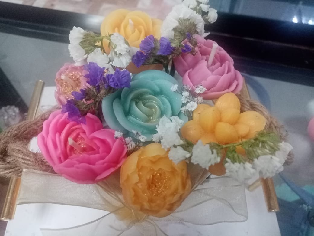 Decoración con velas de soja centros de mesa